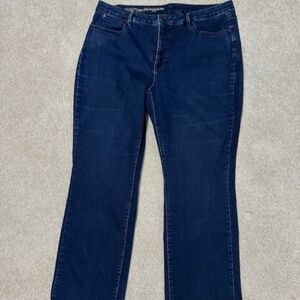 Talbots Flawless High Waist Barely Boot Jeans 18WP CURVY Dark Wash Inseam 29"